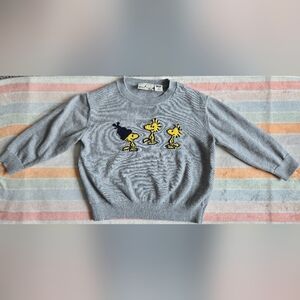 Toddler Gray Peanuts Sweater With Woodstock